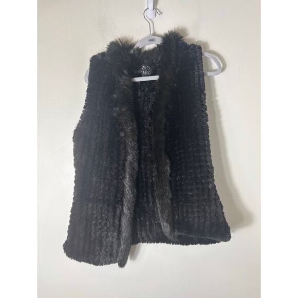 Dolce Cabo Black Rabbit Fur Vest Sz s - Picture 1 of 2
